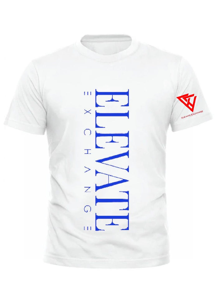 Men’s Vertical White, Royal Blue & Red Tee